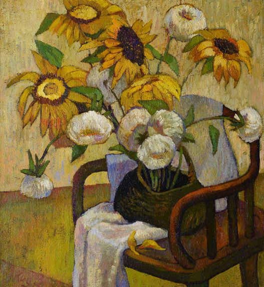 Подсолнухи в кресле/Sunflowers on chair